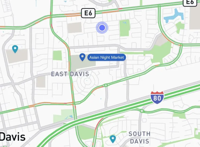Before: only the hovered pin shows its name, the other pins on the map are unlabeled